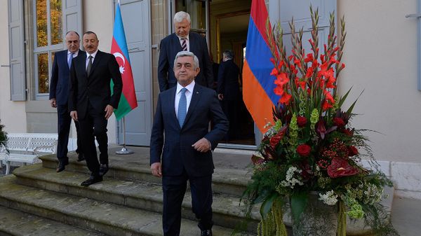 Встреча президентов Армении и Азербайджана Сержа Саргсяна и Ильхама Алиева в Женеве - Sputnik Армения