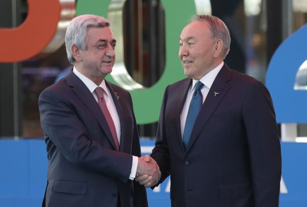 Президенты Армении и Казахстана Серж Саргсян Нурсултан Назарбаев на открытии международной выставки Астана ЭКСПО 2017 (9 июня 2017). Астана - Sputnik Армения