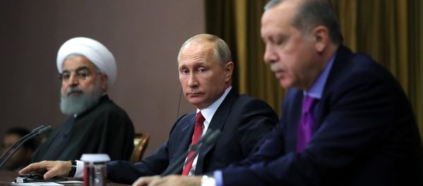 Встреча президента РФ В. Путина с президентом Ирана Х. Рухани и президентом Турции Р. Эрдоганом - Sputnik Армения