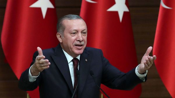 Президент Турции Р.Т.Эрдоган во время выступления в Президентском дворце. Анкара, Турция - Sputnik Армения