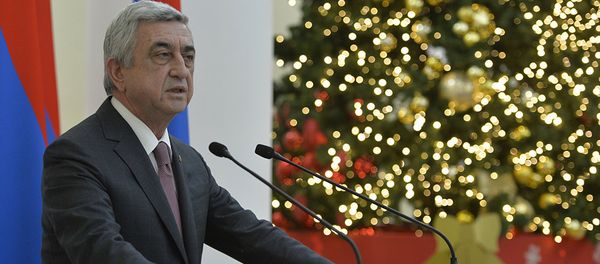 Новогодний прием с участием бизнесменов в админстрации президента - Sputnik Армения