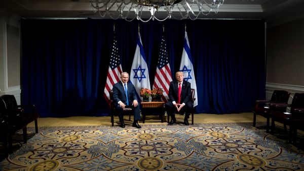 Премьер министр Израиля Беньямин Нитаньяху и Президент США Дональд Трамп во время 72-ой Генеральной Ассамблеи ООН /18 сентябрь 2017/. Нью Йорк, США - Sputnik Армения